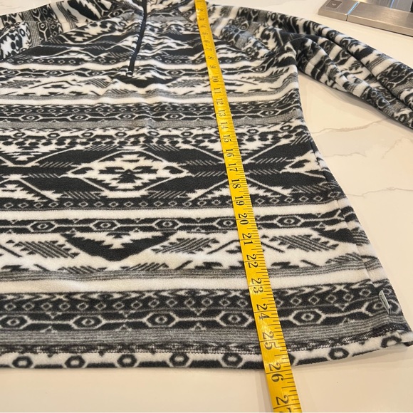 Eddie Bauer Black‎ & White Quarter Zip Pullover Women's Fleece Sweater, Small - Picture 11 of 11